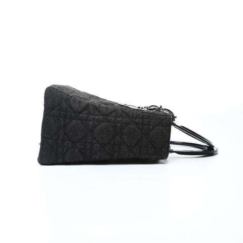 Christian Dior Lady Dior Medium Denim Handbag black WS24762