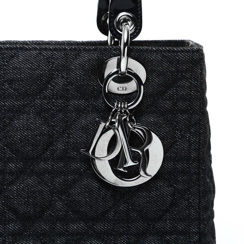 Christian Dior Lady Dior Medium Denim Handbag black WS24762