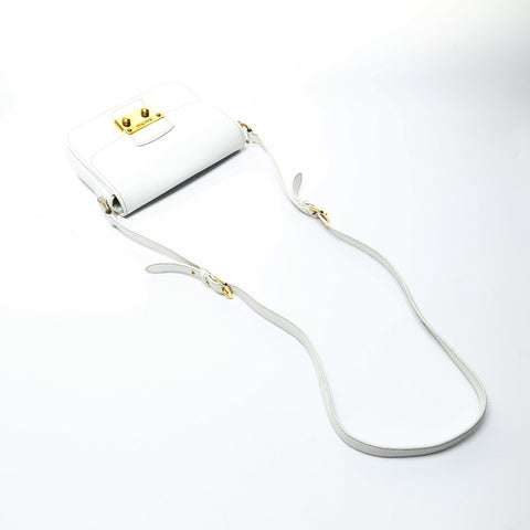 Miu Miu Leather Madras Padlock Shoulder Bag white WS24763