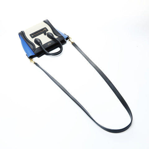 CELINE Nano Luggage Leather 2-way Tricolor Handbag multicolor WS24765