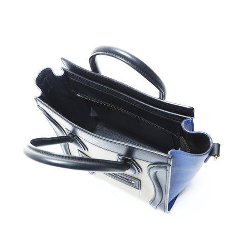 CELINE Nano Luggage Leather 2-way Tricolor Handbag multicolor WS24765