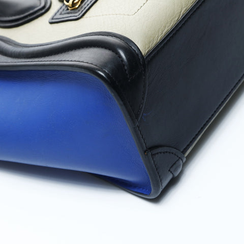 CELINE Nano Luggage Leather 2-way Tricolor Handbag multicolor WS24765