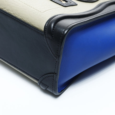 CELINE Nano Luggage Leather 2-way Tricolor Handbag multicolor WS24765