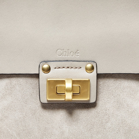 Chloe Jane Fringe Leather Suede Shoulder Bag beige WS24766