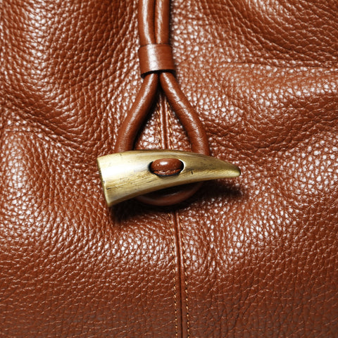 BURBERRY Leather Nova Check Handbag Brown WS24768