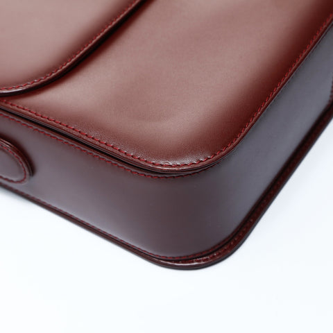 CARTIER Must Do Leather Shoulder Bag Red WS24771