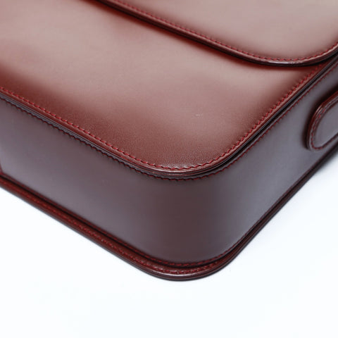 CARTIER Must Do Leather Shoulder Bag Red WS24771