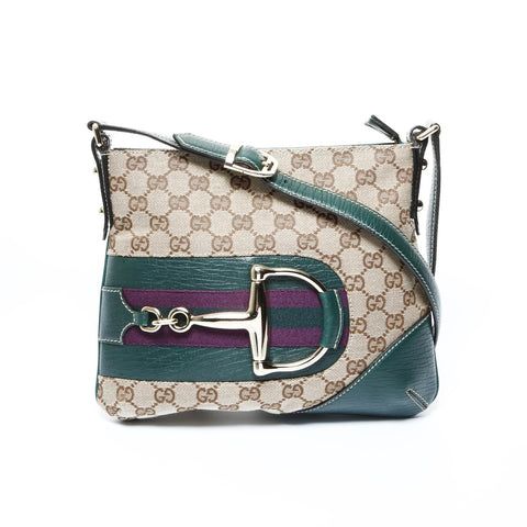 GUCCI GG canvas horsebit Shoulder Bag beige WS24772