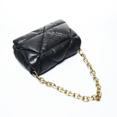 PRADA Logo Padded Nappa 2way Shoulder Bag black WS24777