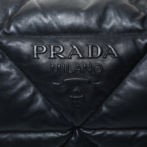 PRADA Logo gepolsterte Nappa 2way Umhängetasche schwarz WS24777