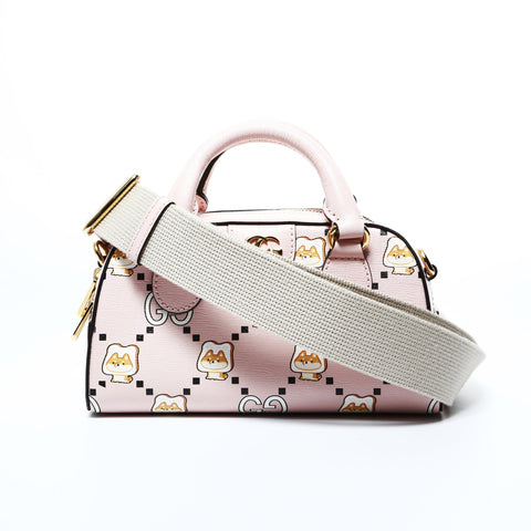 GUCCI Animal logo 2way Handbag pink WS24779