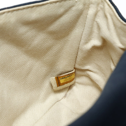 CHANEL No. 12 2008-2009 Cotton Canvas Matelasse Cruise Collection Shoulder Bag Navy WS24781