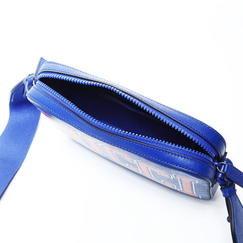 GUCCI Interlocking G print Shoulder Bag blue WS24785