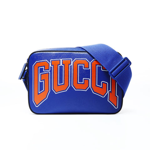 GUCCI Interlocking G print Shoulder Bag blue WS24785
