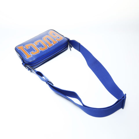 GUCCI Interlocking G print Shoulder Bag blue WS24785