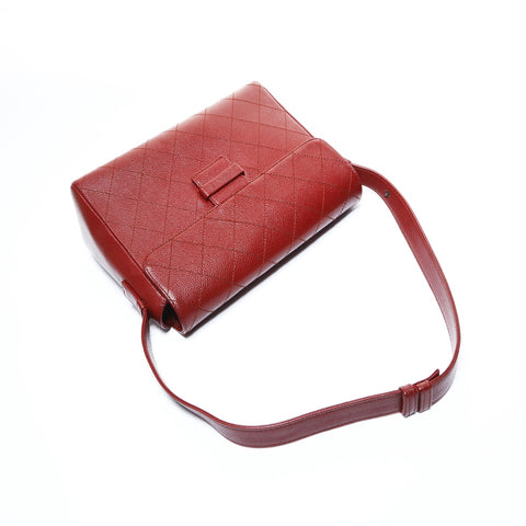 CHANEL 5th Series 1997-1999 Caviar Wild Stitch Camera Bag One Belt Shoulder Bag Red WS24788