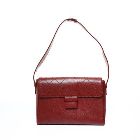 CHANEL 5th Series 1997-1999 Caviar Wild Stitch Camera Bag One Belt Shoulder Bag Red WS24788