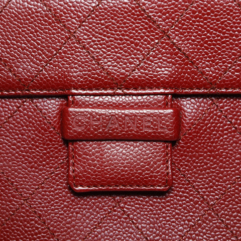 CHANEL 5th Series 1997-1999 Caviar Wild Stitch Camera Bag One Belt Shoulder Bag Red WS24788