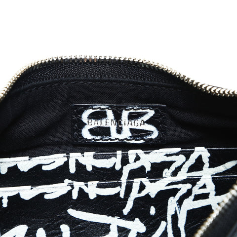 BALENCIAGA Luca Goal Graffiti 2way Shoulder Bag black WS24789