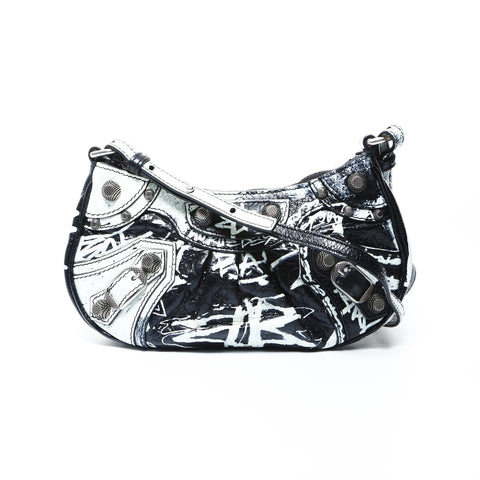 BALENCIAGA Luca Goal Graffiti 2way Shoulder Bag black WS24789