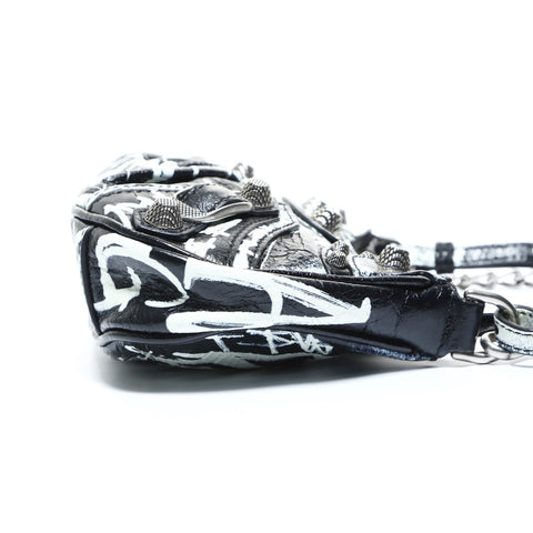 BALENCIAGA Luca Goal Graffiti 2way Shoulder Bag black WS24789