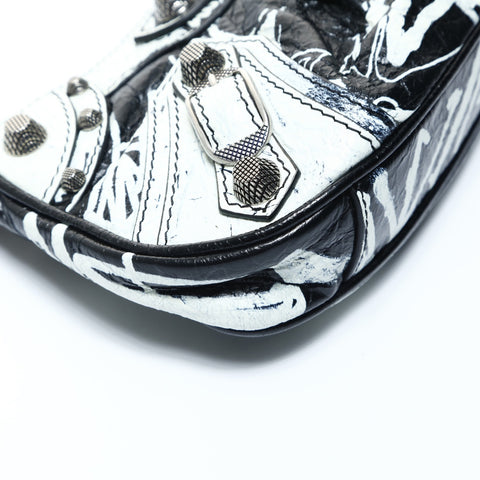 BALENCIAGA Luca Goal Graffiti 2way Shoulder Bag black WS24789