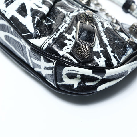 BALENCIAGA Luca Goal Graffiti 2way Shoulder Bag black WS24789