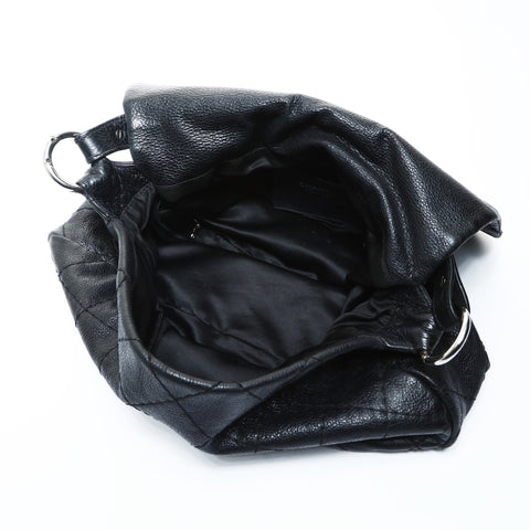 CHANEL No. 13 2009-2010 On the Road Hobo Calfskin Shoulder Bag black WS24792