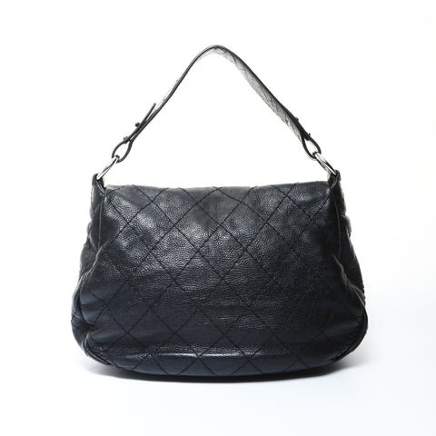 CHANEL No. 13 2009-2010 On the Road Hobo Calfskin Shoulder Bag black WS24792