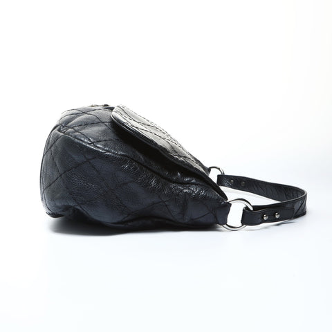 CHANEL No. 13 2009-2010 On the Road Hobo Calfskin Shoulder Bag black WS24792