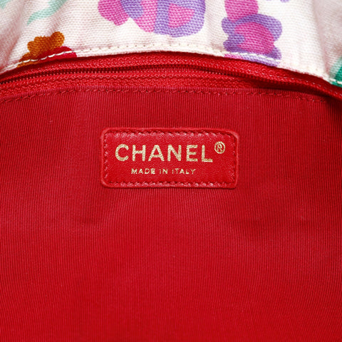 CHANEL No. 9 2004-2005 Canvas Floral Print Tote Bag multicolor WS24793