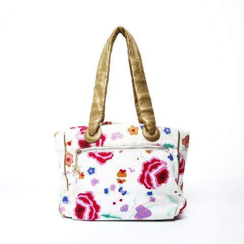 CHANEL No. 9 2004-2005 Canvas Floral Print Tote Bag multicolor WS24793