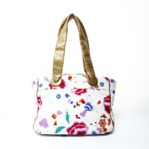 CHANEL No. 9 2004-2005 Canvas Floral Print Tote Bag multicolor WS24793