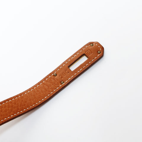 HERMES C stamped 1999 Birkin 35 with outer stitching in gold metal Handbag Brown WS24794