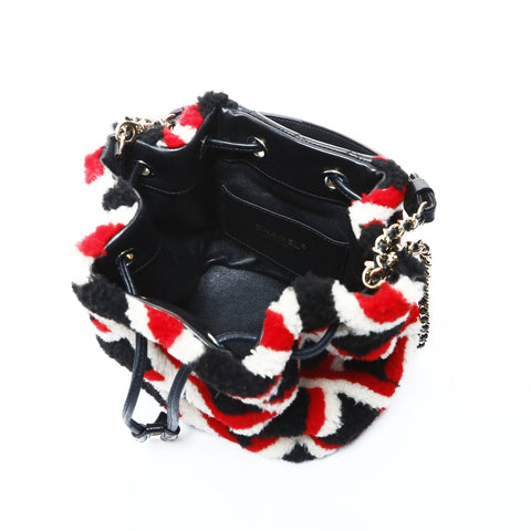 CHANEL No. 23 Mouton Boa Basket 2016-2017 Shoulder Bag multicolor WS24795