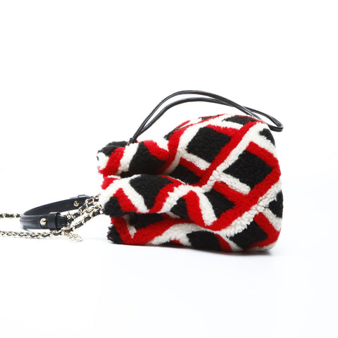 CHANEL No. 23 Mouton Boa Basket 2016-2017 Shoulder Bag multicolor WS24795