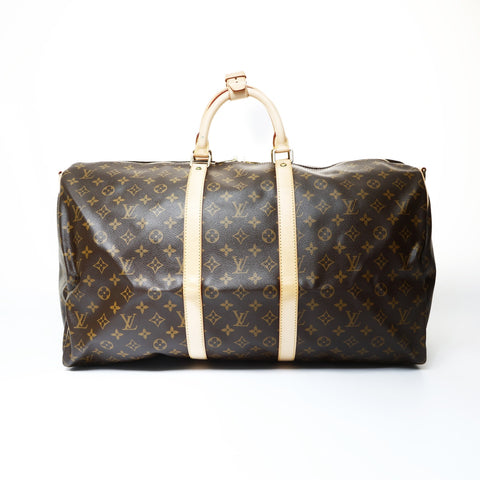 LOUIS VUITTON 2003 Monogram Keepall Bandouliere 55 Boston bag Brown WS24797