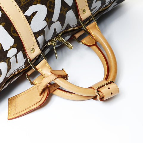 LOUIS VUITTON 2001 Monogram Graffiti Keepall 50 Boston bag Brown WS24798