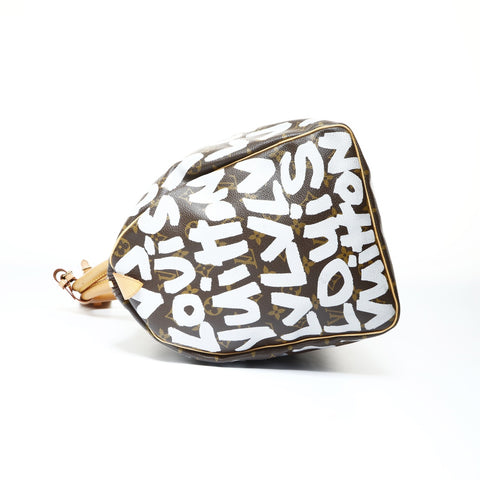 LOUIS VUITTON 2001 Monogram Graffiti Keepall 50 Boston Tasche Braun WS24798
