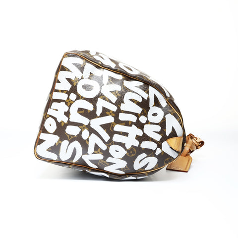 LOUIS VUITTON 2001 Monogram Graffiti Keepall 50 Boston Tasche Braun WS24798