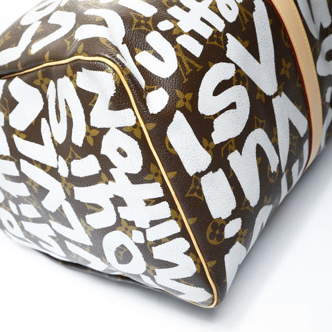 LOUIS VUITTON 2001 Monogram Graffiti Keepall 50 Boston bag Brown WS24798