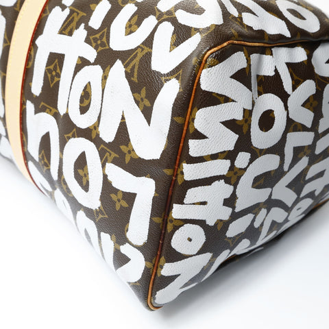 LOUIS VUITTON 2001 Monogram Graffiti Keepall 50 Boston Tasche Braun WS24798