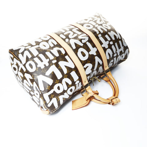 LOUIS VUITTON 2001 Monogram Graffiti Keepall 50 Boston bag Brown WS24798