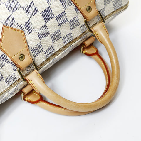 LOUIS VUITTON 2011 Damier Azur Speedy 30 Handbag white WS24802