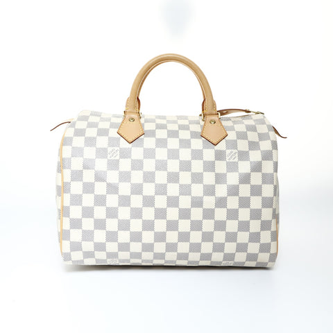 LOUIS VUITTON 2011 Damier Azur Speedy 30 Handbag white WS24802