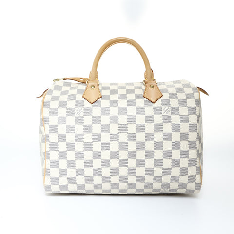 LOUIS VUITTON 2011 Damier Azur Speedy 30 Handbag white WS24802