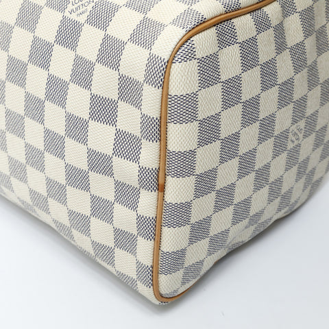 LOUIS VUITTON 2011 Damier Azur Speedy 30 Handbag white WS24802