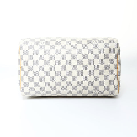 LOUIS VUITTON 2011 Damier Azur Speedy 30 Handbag white WS24802