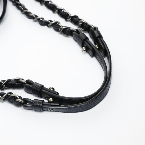 CHANEL No. 12 2008-2009 Chain Tote Matelasse Shoulder Bag black WS24804