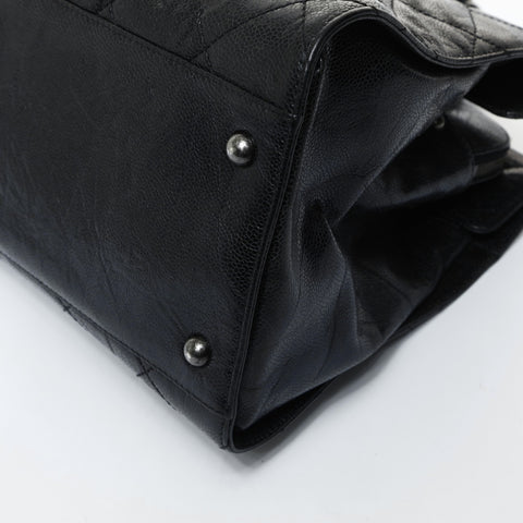 CHANEL No. 12 2008-2009 Chain Tote Matelasse Shoulder Bag black WS24804